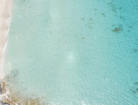 Formentera beach from above with a turquoise and crystalline sea